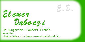 elemer daboczi business card