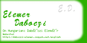 elemer daboczi business card